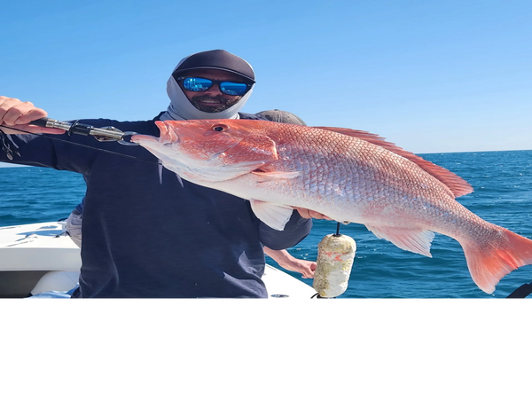 Red snapper caught while on a deep sea fishing charter out of New Smyrna Beach
